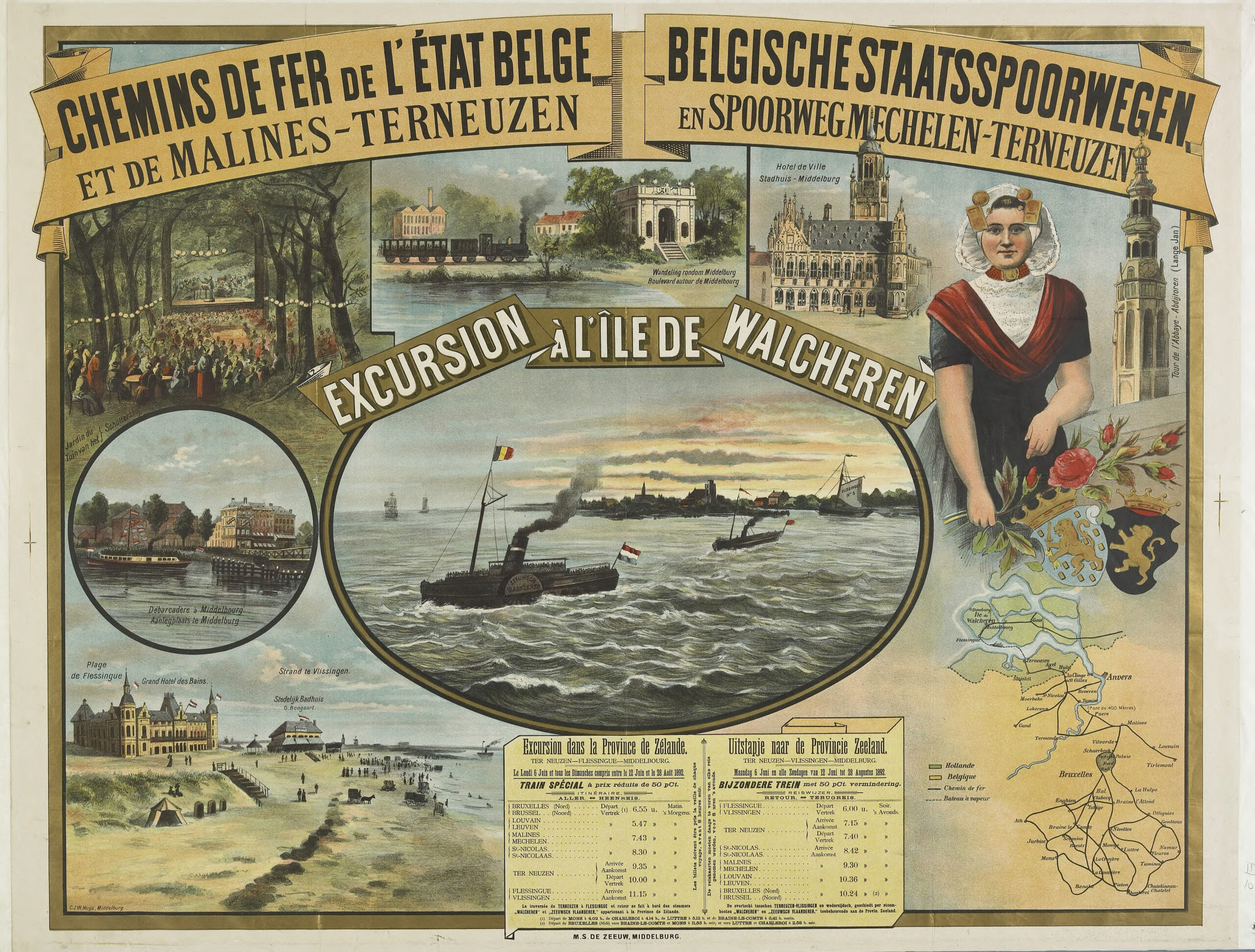 Reclameplaat Excursion à l’île de Walcheren